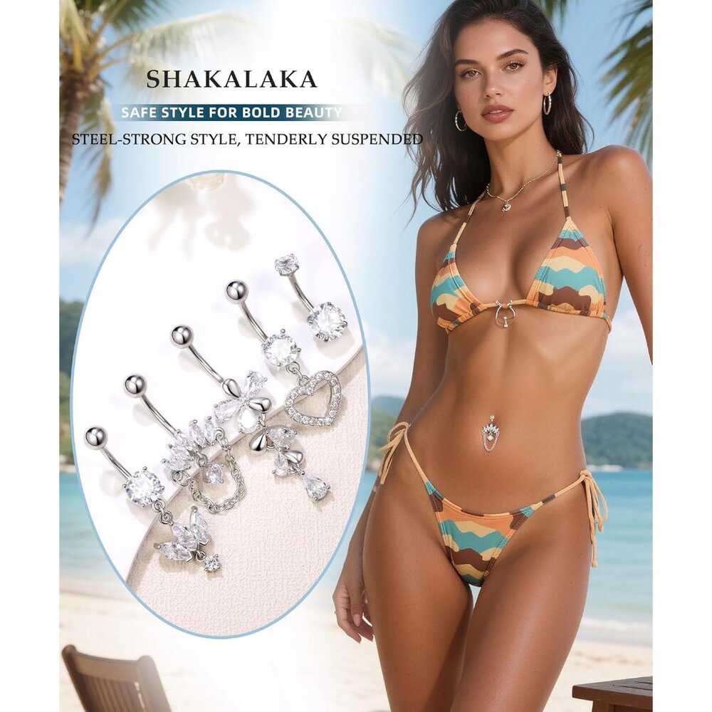 Dazzling Dangle Belly Button Ring - Surgical Stai… - image 2